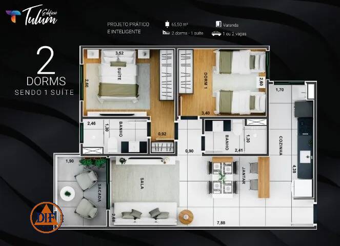 Apartamento para alugar com 2 quartos, 65m² - Foto 5